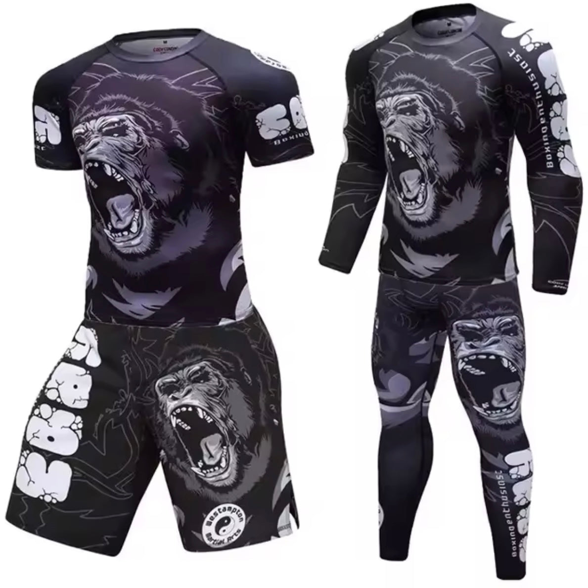 Gorilla Premium BJJ No Gi / MMA Set. Rash Guard, Shorts & Spats - MADE TO ORDER 2 WEEK DISPATCH