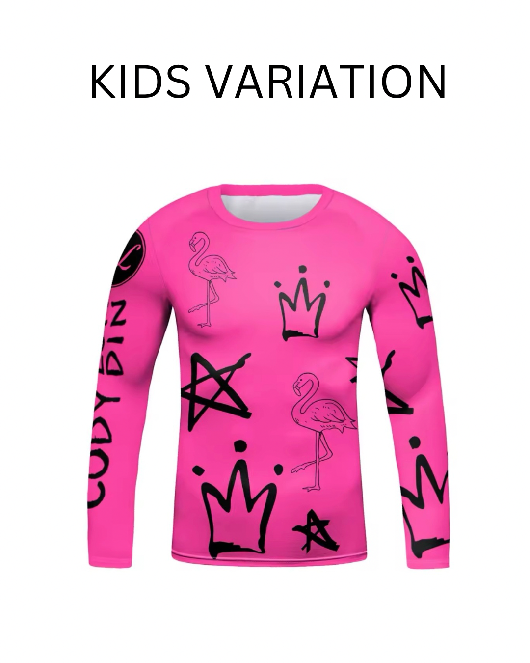 Pink Flamingo Premium BJJ / MMA Rash Guard - LONG & SHORT SLEEVE VARIATIONS - MADE TO ORDER 2 WEEK DISPATCH