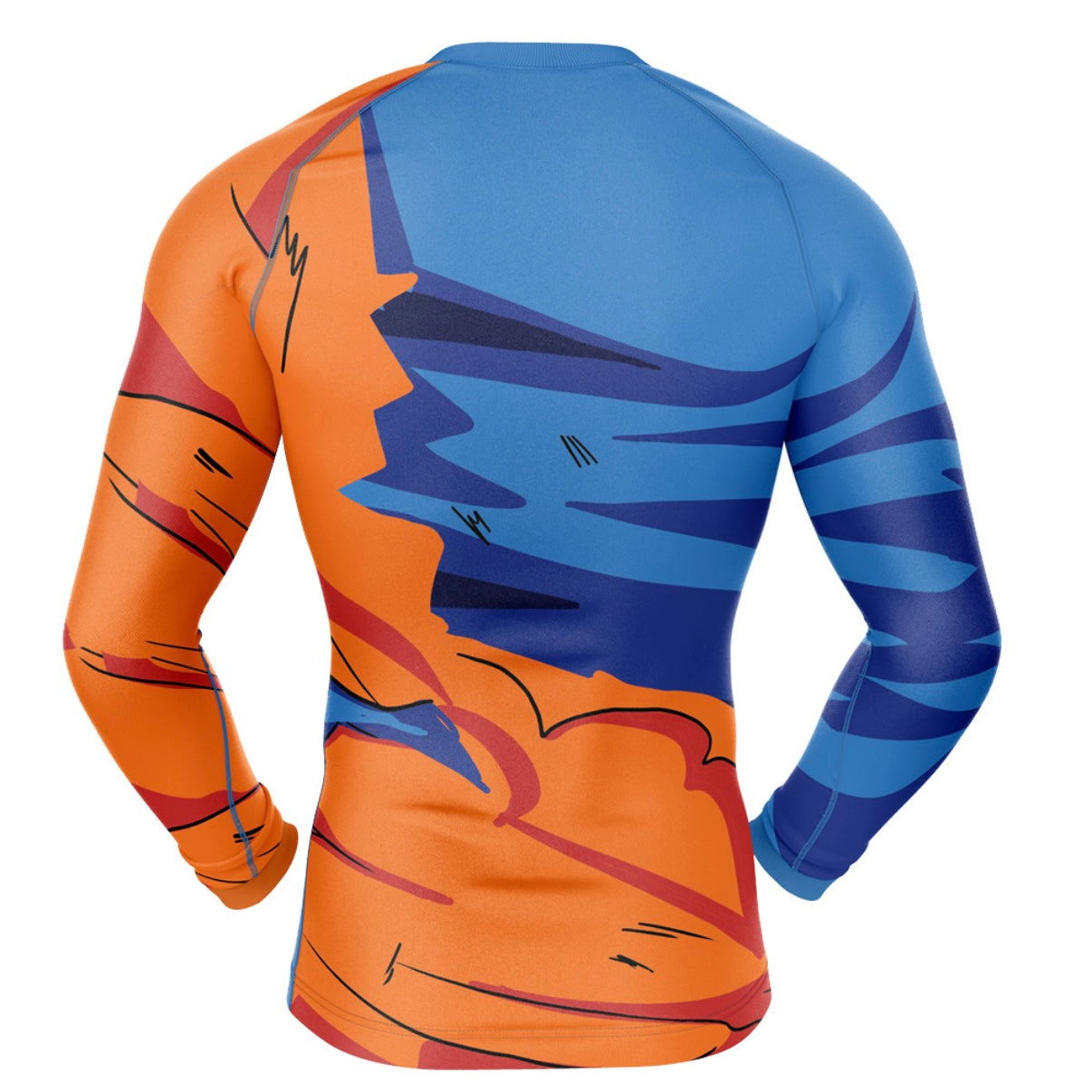 Dragon Ball Z Goku Torn Premium Rash Guard - LONG OR SHORT SLEEVE - MADE TO ORDER 2 WEEK DISPATCH