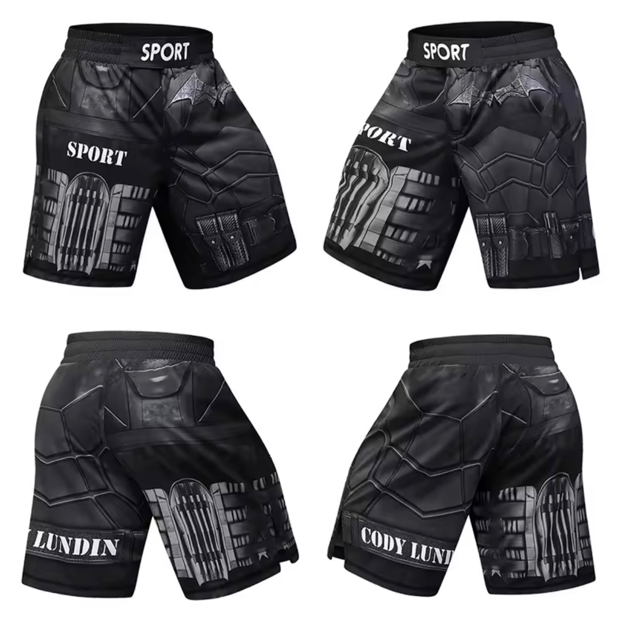 Batman Premium BJJ No Gi / MMA Set. Rash Guard, Shorts & Spats - MADE TO ORDER 2 WEEK DISPATCH