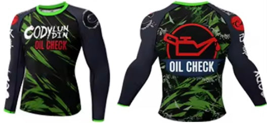 Oil Check Premium BJJ No Gi / MMA Set. Rash Guard, Shorts & Spats - MADE TO ORDER 2 WEEK DISPATCH