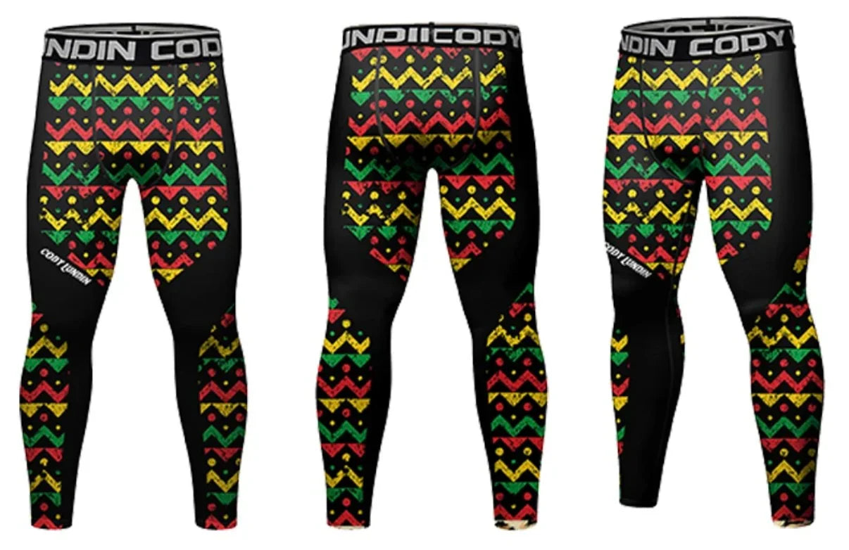 Reggae Premium Compression Spats for BJJ, MMA, Wrestling, CrossFit, Yoga, Running, Cycling, and More - MADE TO ORDER 2 WEEK DISPATCH