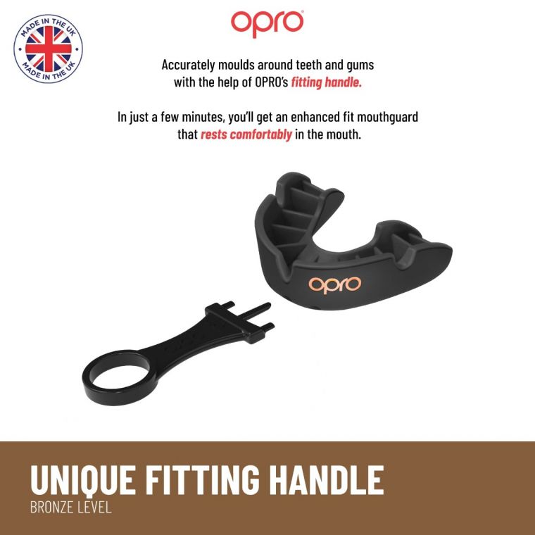 Opro UFC Adults Bronze Self Fit Mouth Guard - White