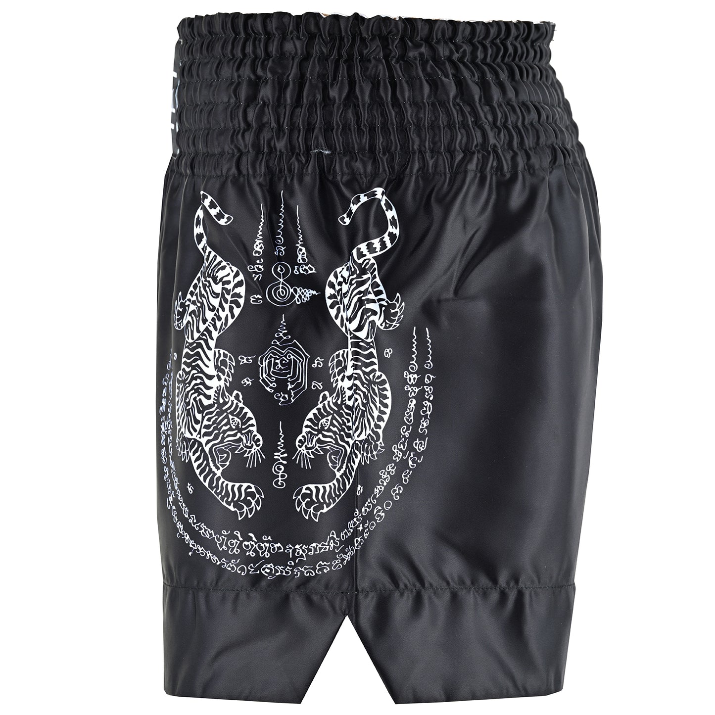 Twin Tiger Satin Muay Thai Competition Fight Shorts - Black