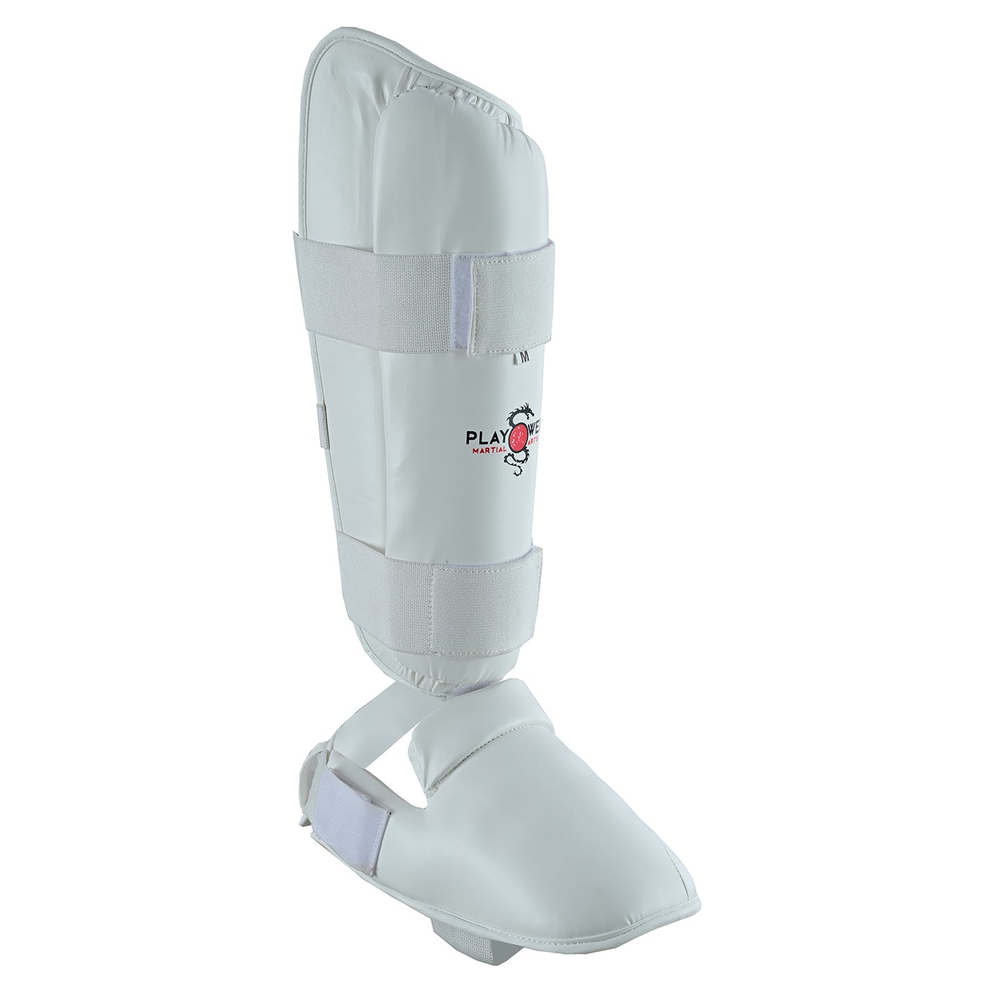 WUKF Style Karate Competion White Shin Guards - Pair