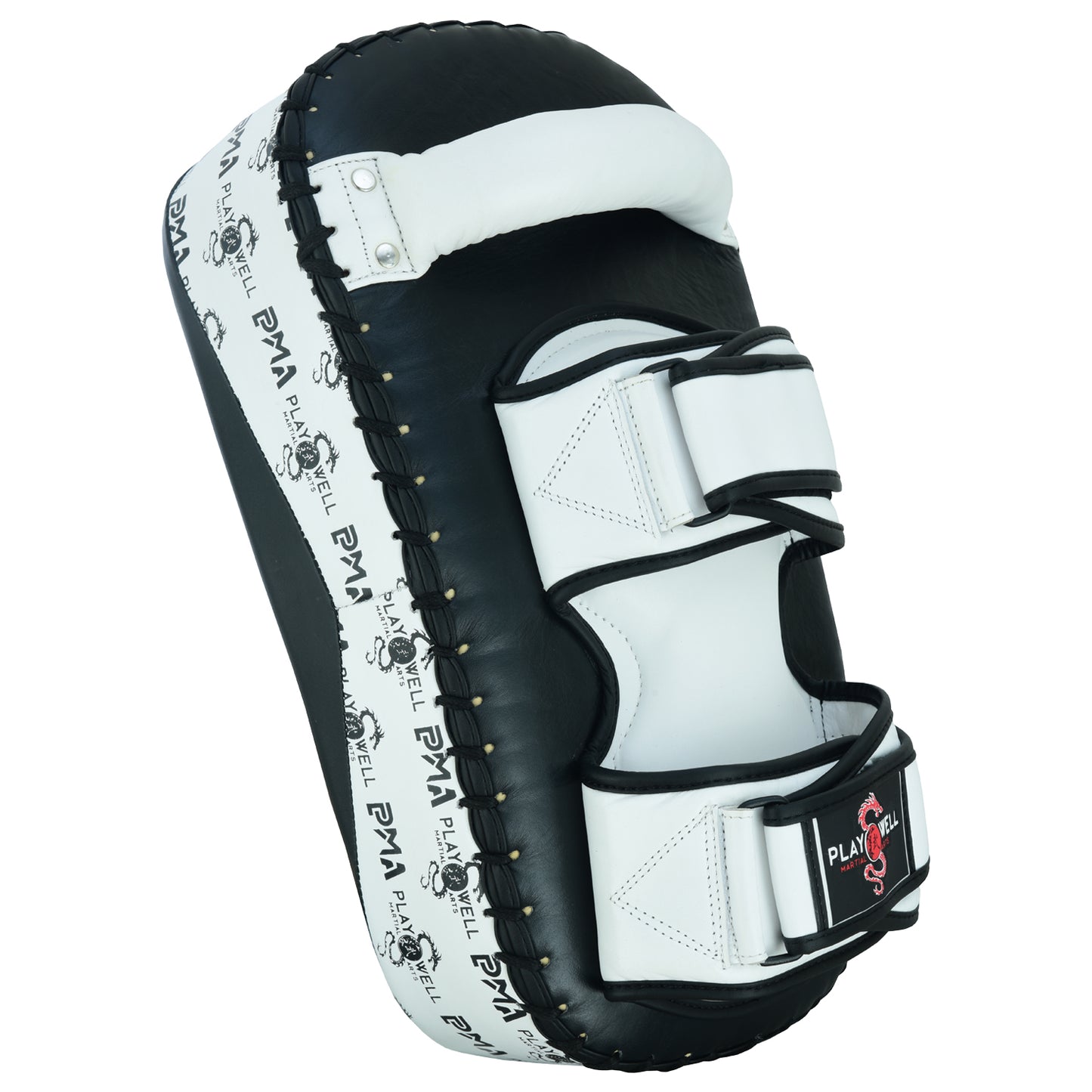 Playwell Elite Deluxe " Logos" Leather Curved Thai Pad - Pair