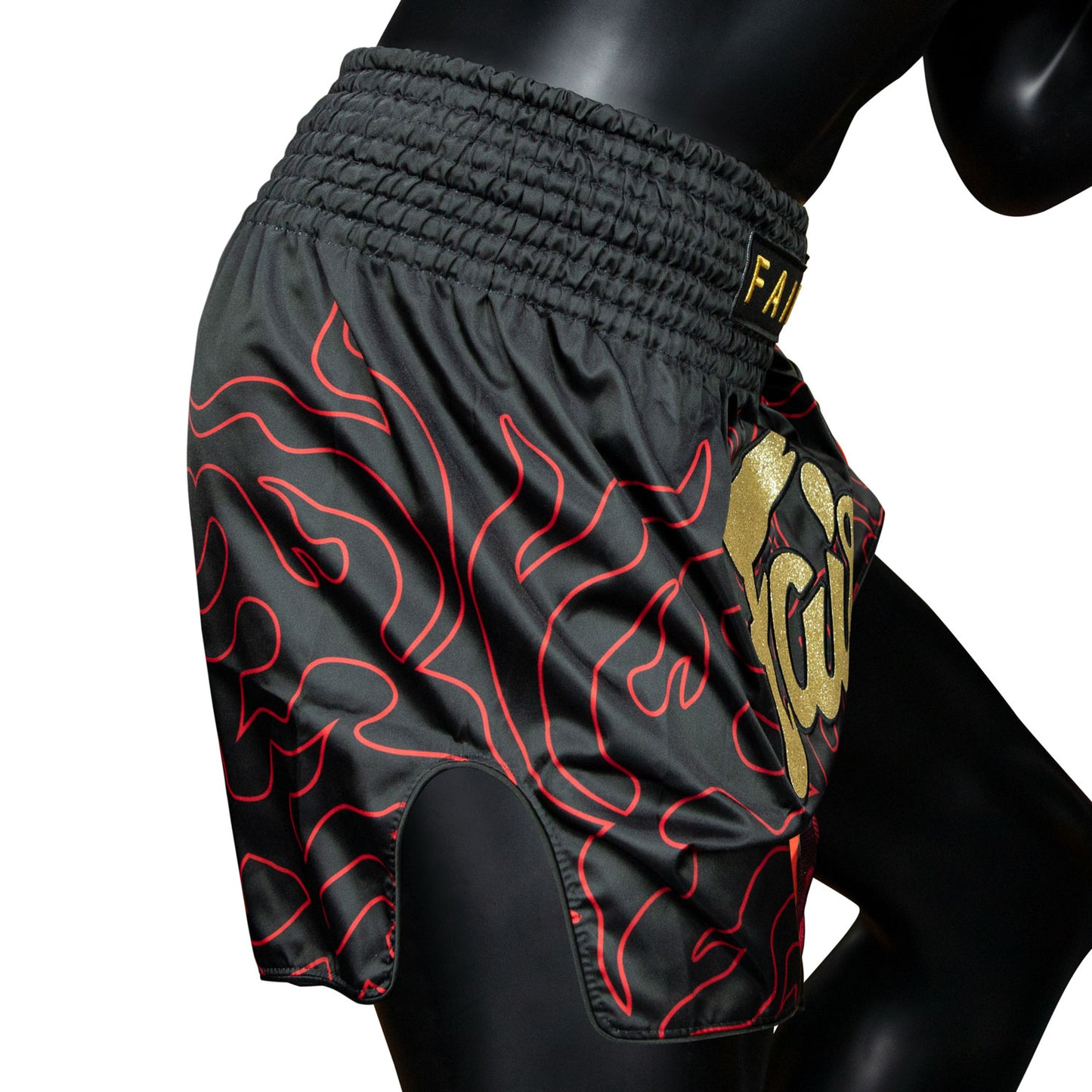 Fairtex Slim Cut Muay Thai Fight Shorts - Black Lava