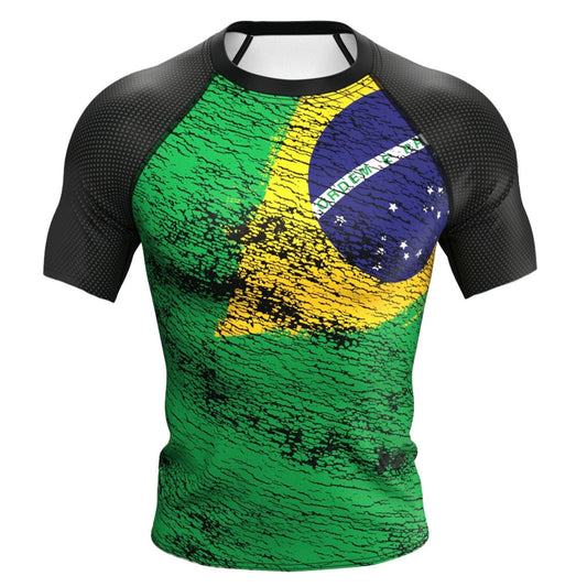 Brazil (Brasil) Premium BJJ Rash Guard - LONG OR SHORT SLEEVE - MADE TO ORDER 2 WEEK DISPATCH