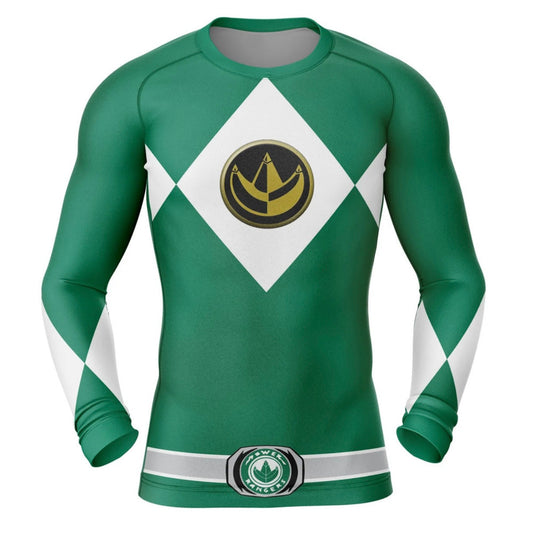 Green Power Ranger Premium Rash Guard - LONG OR SHORT SLEEVE - MADE TO ORDER 2 WEEK DISPATCH