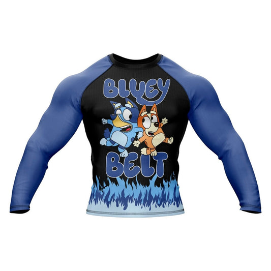 Bluey Belt Premium BJJ / MMA Rash Guard - LONG OR SHORT SLEEVE - MADE TO ORDER 2 WEEK DISPATCH
