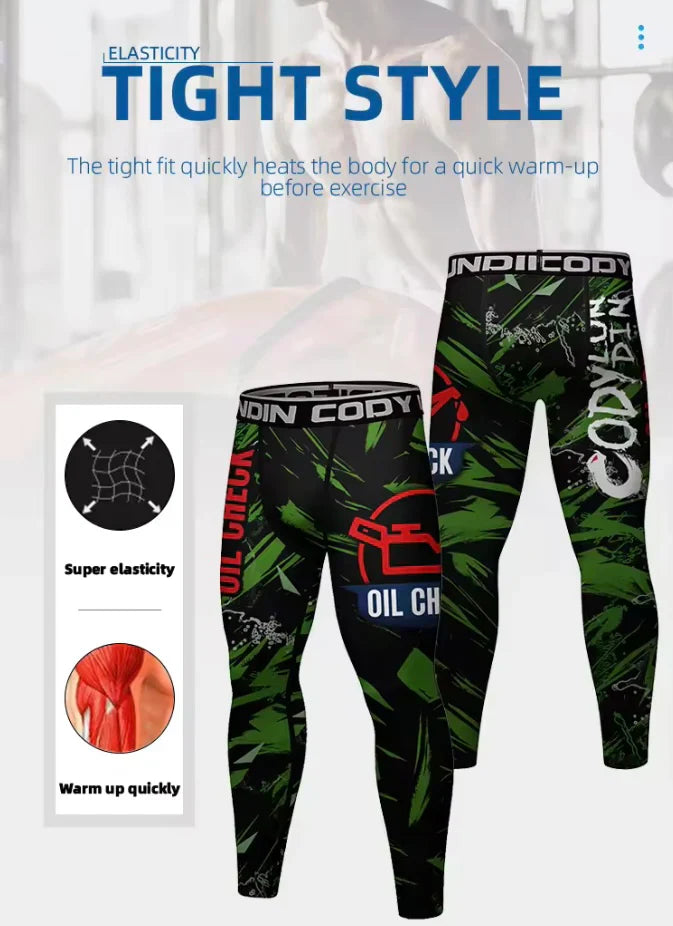 Oil Check Premium Compression Spats For BJJ, MMA, Wrestling, CrossFit, Yoga, Running, Cycling, and More - MADE TO ORDER 2 WEEK DISPATCH