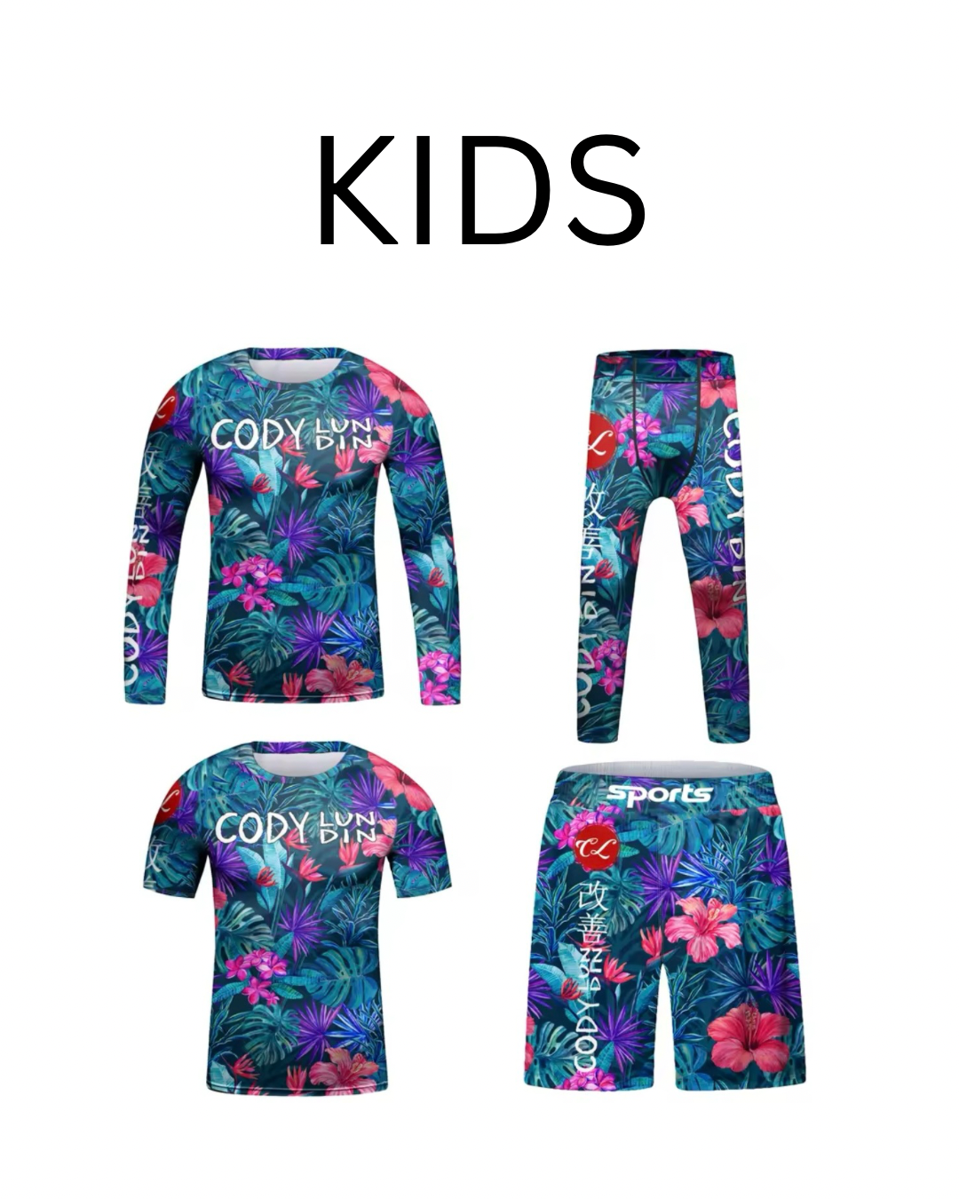 Flower Premium BJJ No Gi / MMA Set. Rash Guard, Shorts & Spats - MADE TO ORDER 2 WEEK DISPATCH