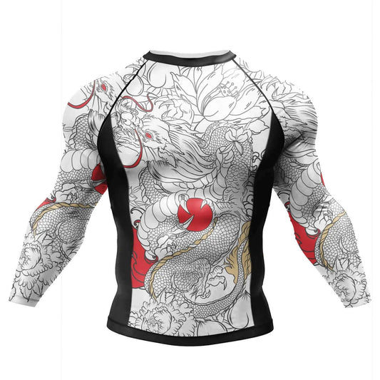 White Dragon Premium Long Sleeve BJJ Rash Guard