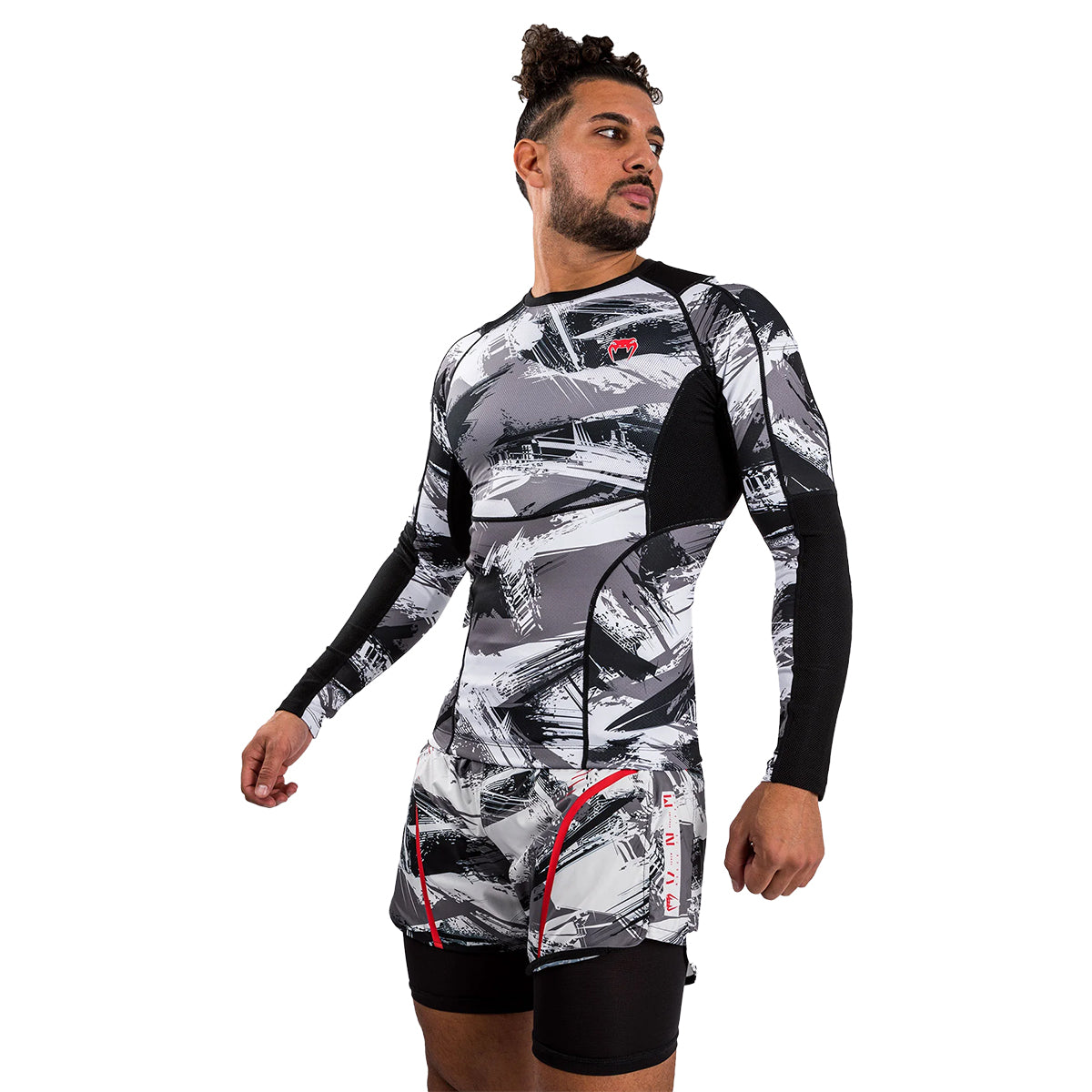 Venum Electron 3.0 MMA Long Sleeve Rashguard - Camo Grey