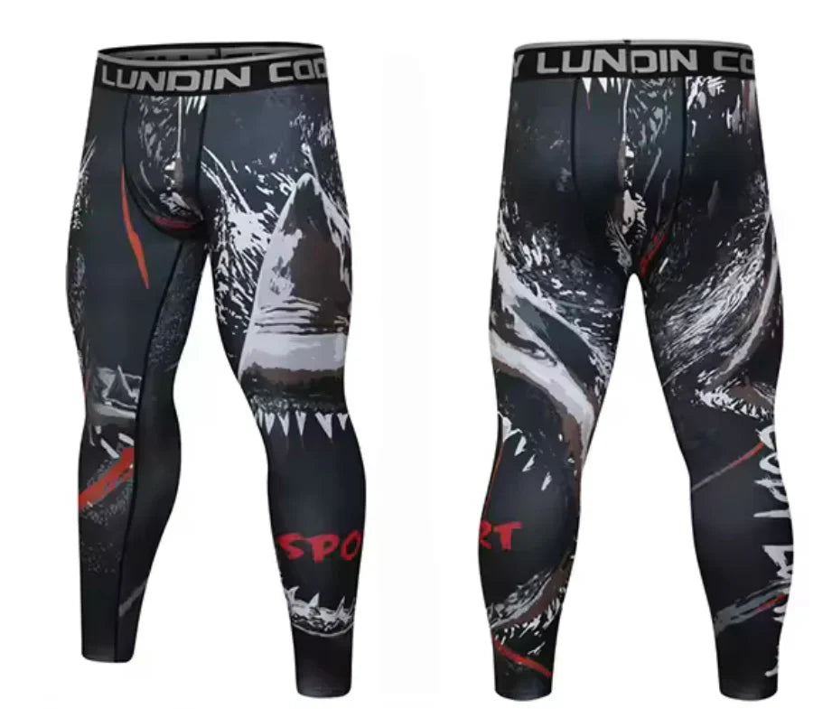 Compression Spats Shark Premium Compression Spats For BJJ, MMA, Wrestling, CrossFit, Yog ...