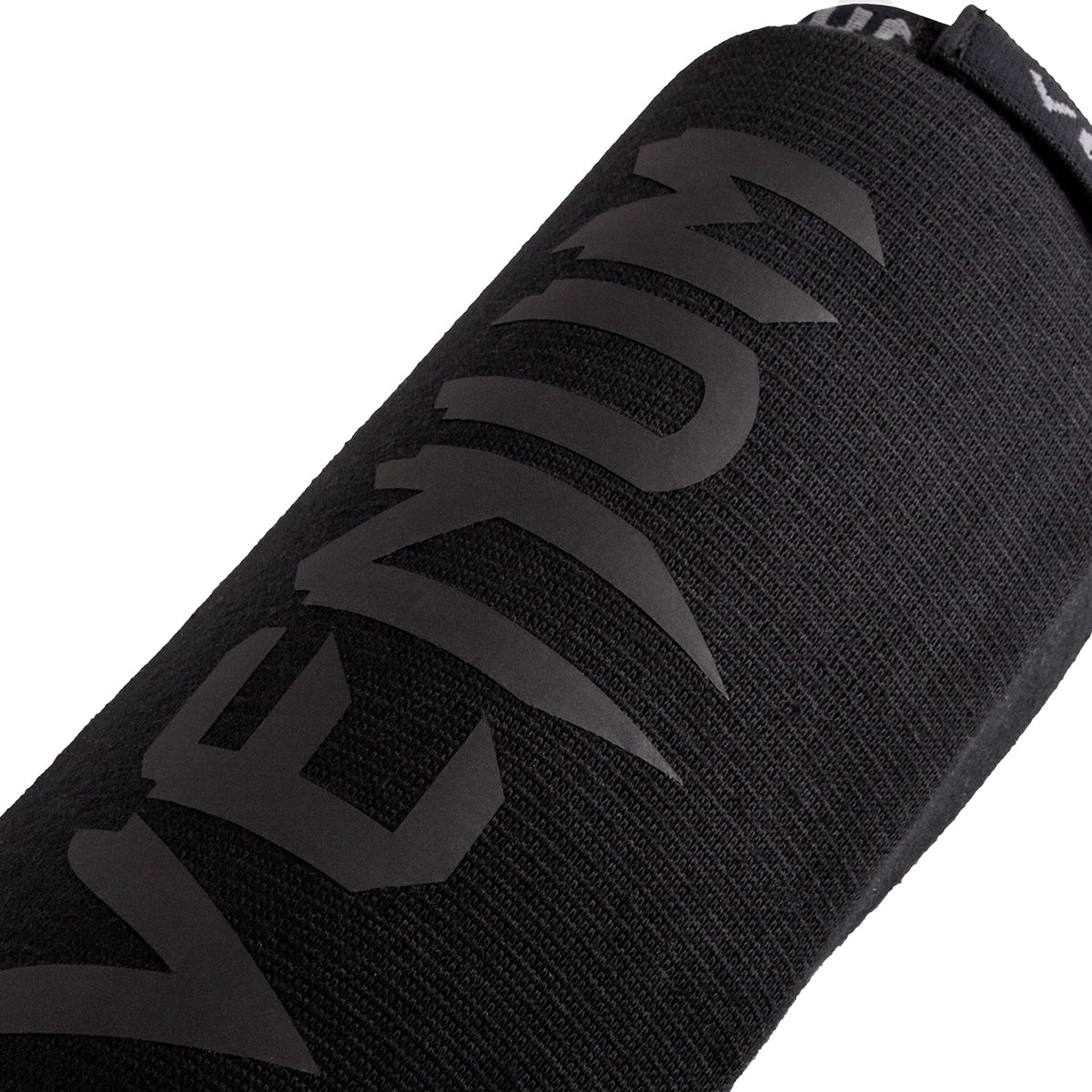 Venum Kontact Elasticated Shin Guards - Black/Black