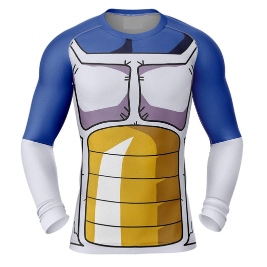 Dragon Ball Z Vegeta Suit Premium Rash Guard - LONG OR SHORT SLEEVE - MADE TO ORDER 2 WEEK DISPATCH
