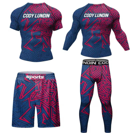 Abstract Geometric Premium BJJ No Gi / MMA Set. Rash Guard, Shorts & Spats - MADE TO ORDER 2 WEEK DISPATCH