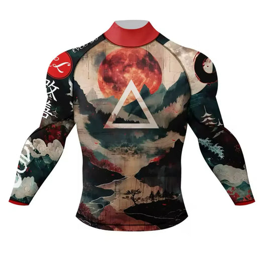 Scenic Roller Premium BJJ / MMA High Neck Rash Guard - LONG & SHORT SLEEVE VARIATIONS - MADE TO ORDER 2 WEEK DISPATCH