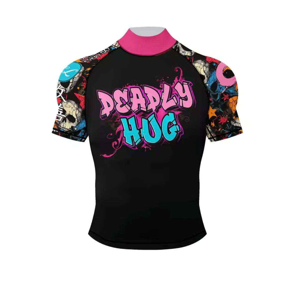 Deadly Hug Premium BJJ / MMA High Neck Rash Guard - LONG & SHORT SLEEVE VARIATIONS - MADE TO ORDER 2 WEEK DISPATCH