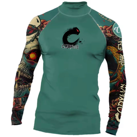 Skull & Dragon Premium BJJ / MMA Long Sleeve Rash Guard - MADE TO ORDER 2 WEEK DISPATCH