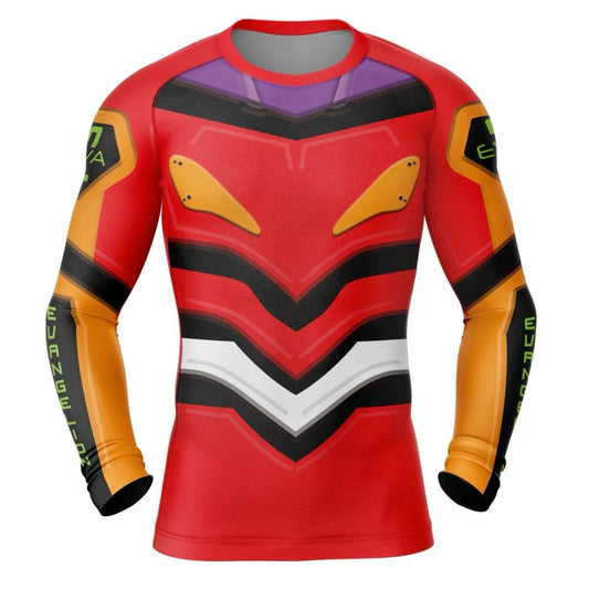 Evangelion Eva-02 Neon Genesis Premium Rash Guard - LONG OR SHORT SLEEVE - MADE TO ORDER 2 WEEK DISPATCH