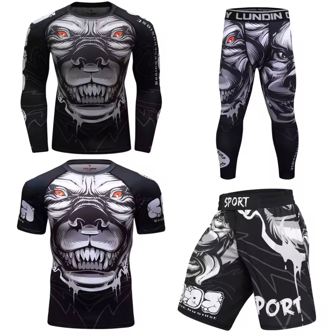 Dog Premium BJJ No Gi / MMA Set. Rash Guard, Shorts & Spats - MADE TO ORDER 2 WEEK DISPATCH