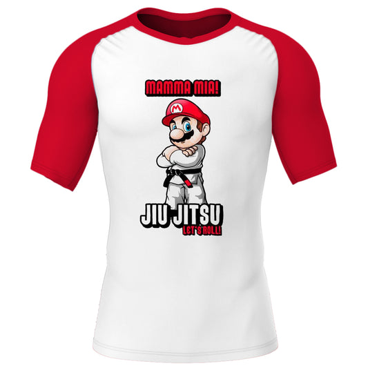 Mario Let’s Roll Premium Short Sleeve BJJ Rash Guard