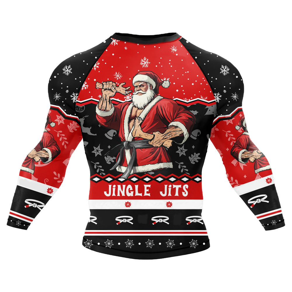 Christmas Jingle Jits Premium Long Sleeve BJJ Rash Guard