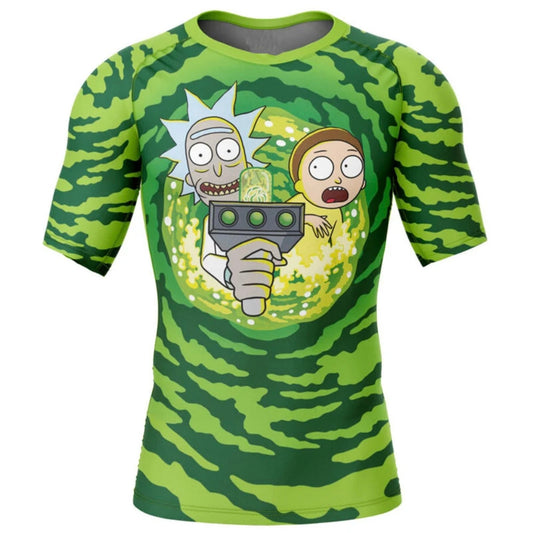 Rick and Morty Premium Short Sleeve Rash Guard - MADE TO ORDER 2 WEEK DISPATCH