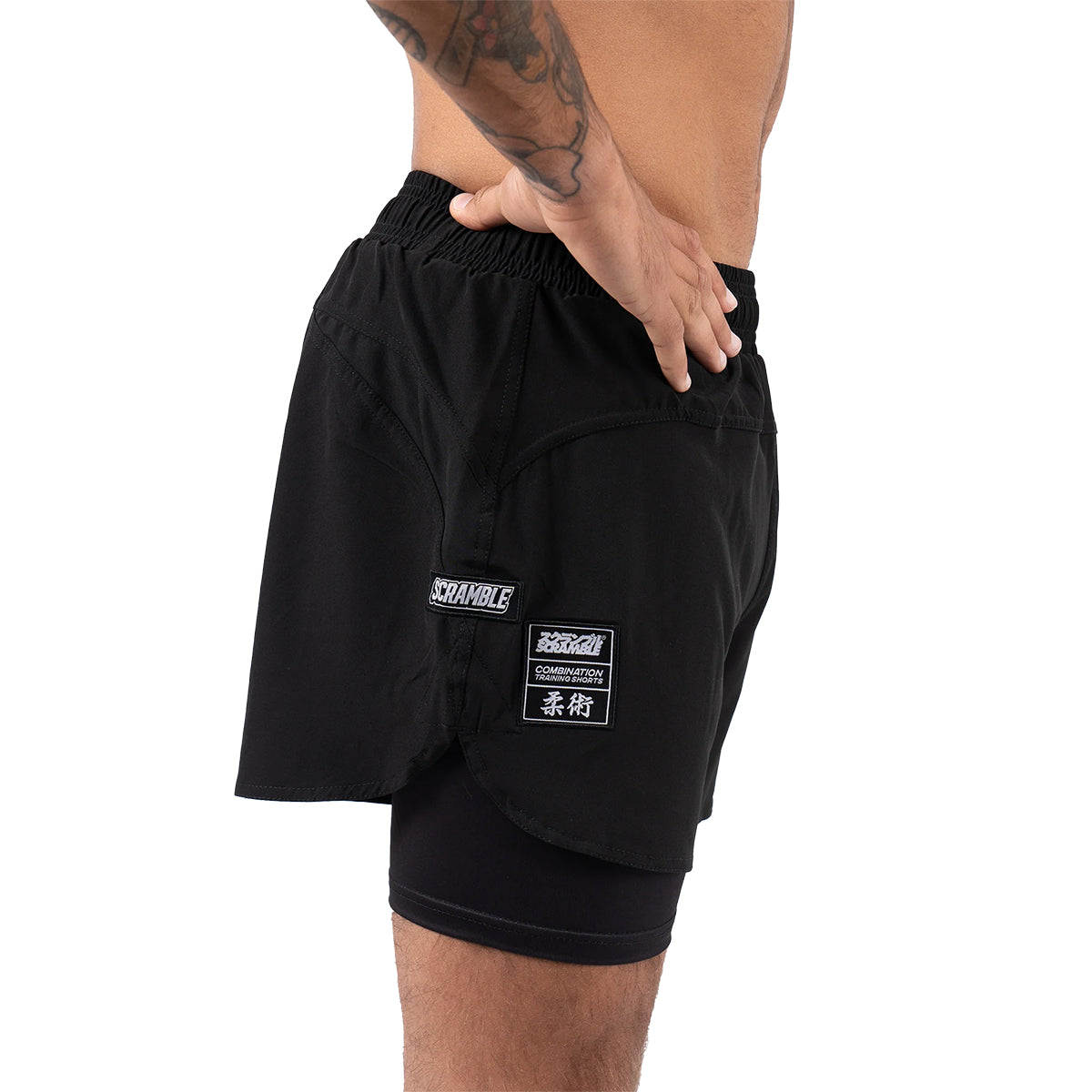 Scramble Combo Hybrid Grappling Fight Shorts - Black