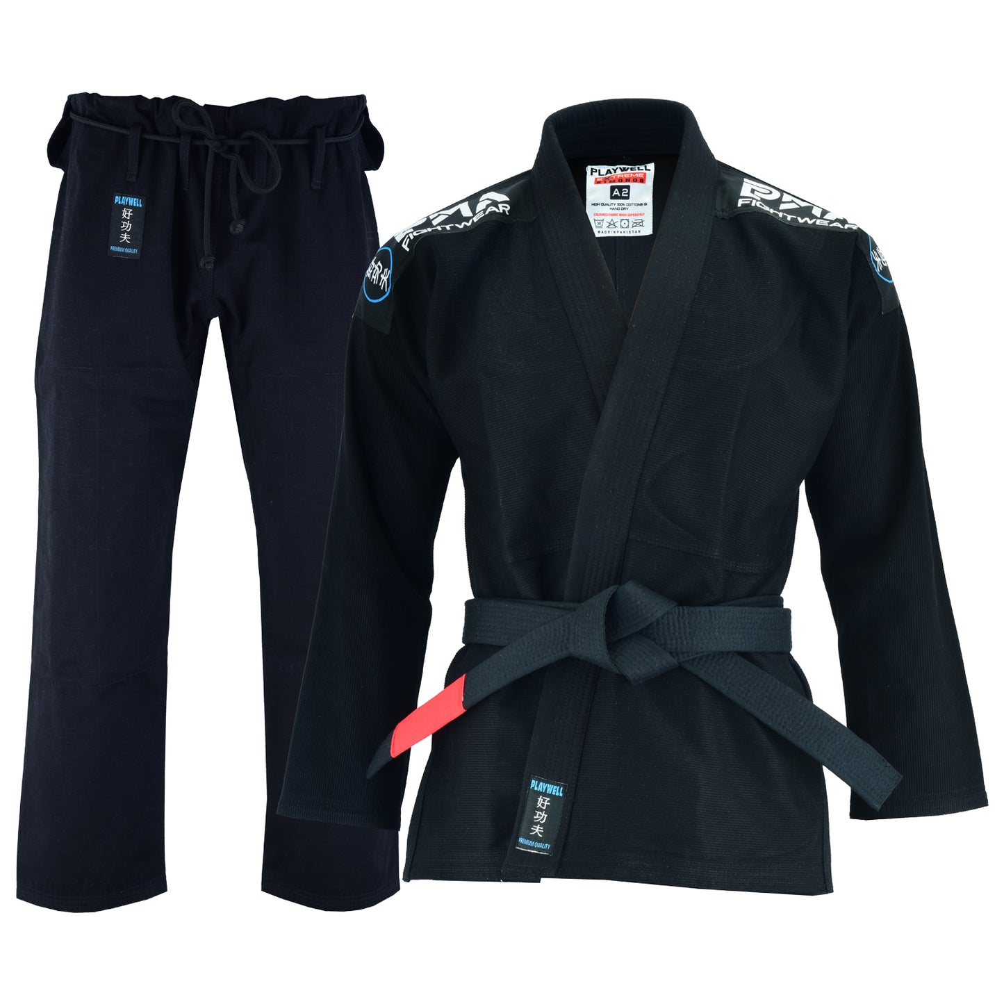 Playwell Adults Mens Pro Elite BJJ Jiu Jitsu Gi - Black