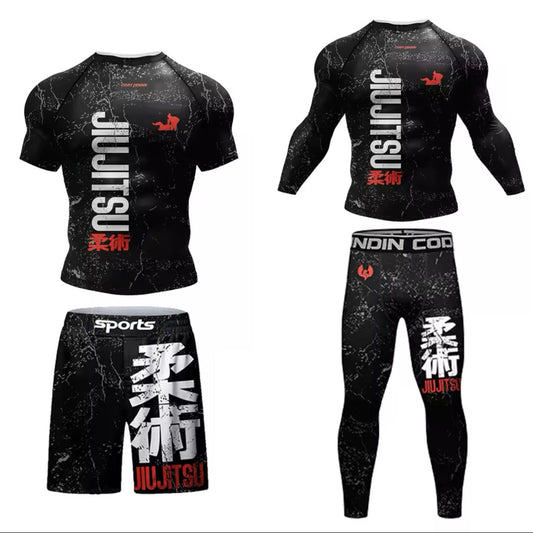 Jiu Jitsu Premium BJJ No Gi / MMA Set. Rash Guard, Shorts & Spats - MADE TO ORDER 2 WEEK DISPATCH