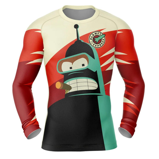 Futurama Bender Premium Long Sleeve Rash Guard - MADE TO ORDER 2 WEEK DISPATCH