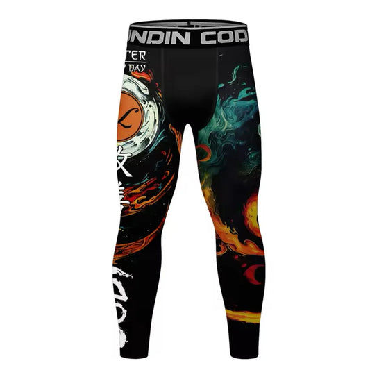 Fire Yin Yang Premium Compression Spats For BJJ, MMA, Wrestling, CrossFit, Yoga, Running, Cycling, and More - MADE TO ORDER 2 WEEK DISPATCH