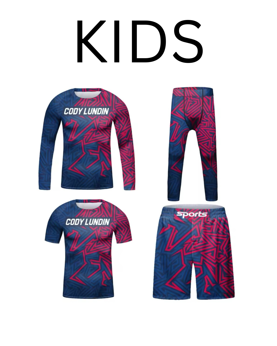 Abstract Geometric Premium BJJ No Gi / MMA Set. Rash Guard, Shorts & Spats - MADE TO ORDER 2 WEEK DISPATCH
