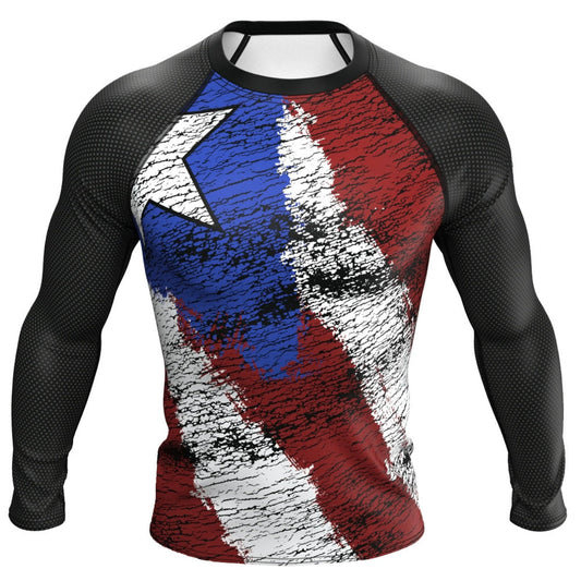 Puerto Rico Premium Rash Guard - LONG OR SHORT SLEEVE - MADE TO ORDER 2 WEEK DISPATCH
