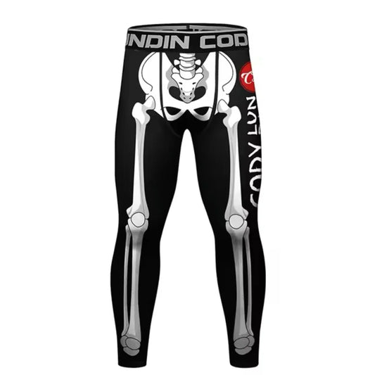 Skeleton Premium Compression Spats for BJJ, MMA, Wrestling, CrossFit, Yoga, Running, Cycling, and More - MADE TO ORDER 2 WEEK DISPATCH