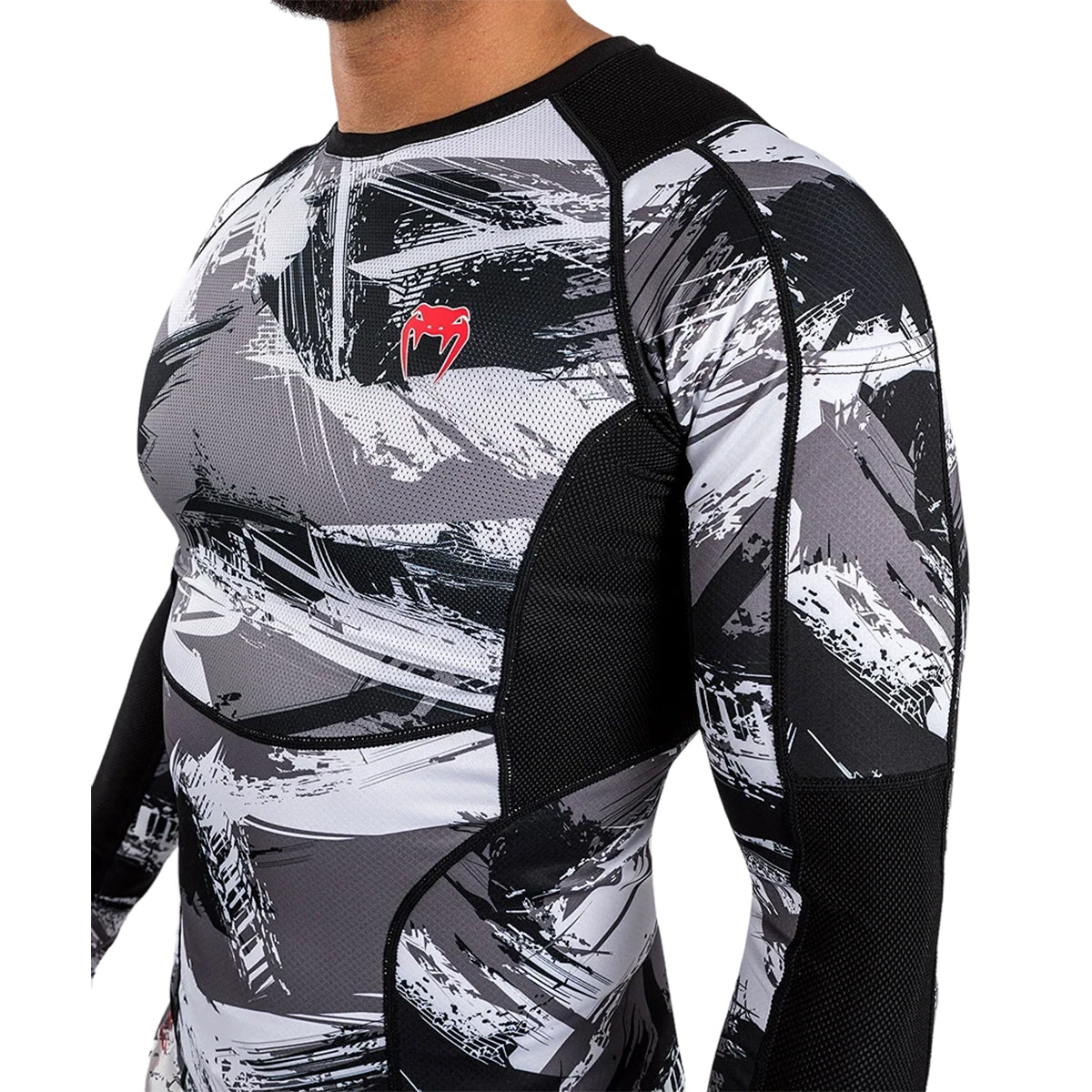 Venum Electron 3.0 MMA Long Sleeve Rashguard - Camo Grey