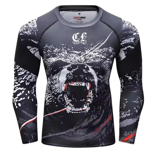 Bear Premium BJJ / MMA Long Sleeve Rash Guard - MADE TO ORDER 2 WEEK DISPATCH