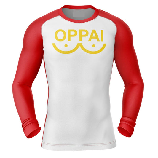 One-Punch Man Saitama Oppai Premium Rash Guard - LONG OR SHORT SLEEVE - MADE TO ORDER 2 WEEK DISPATCH