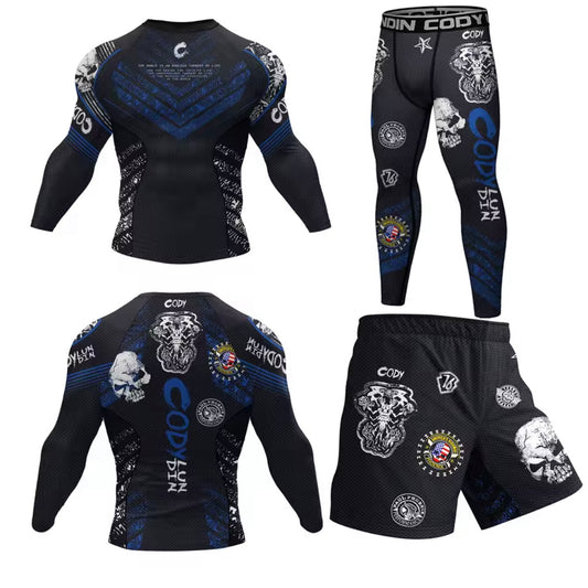 Biker Premium BJJ No Gi / MMA Set. Rash Guard, Shorts & Spats - MADE TO ORDER 2 WEEK DISPATCH