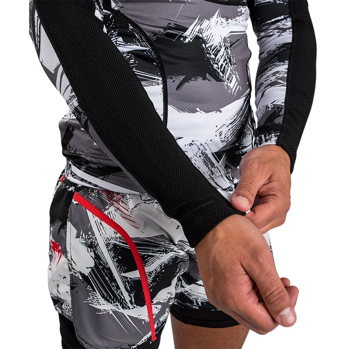 Venum Electron 3.0 MMA Long Sleeve Rashguard - Camo Grey