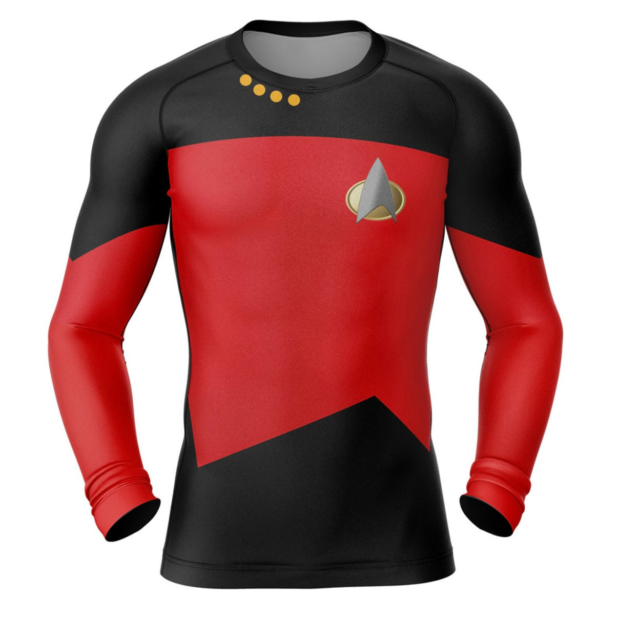Star Trek The Next Generation Red Premium Rash Guard - LONG OR SHORT SLEEVE - MADE TO ORDER 2 WEEK DISPATCH