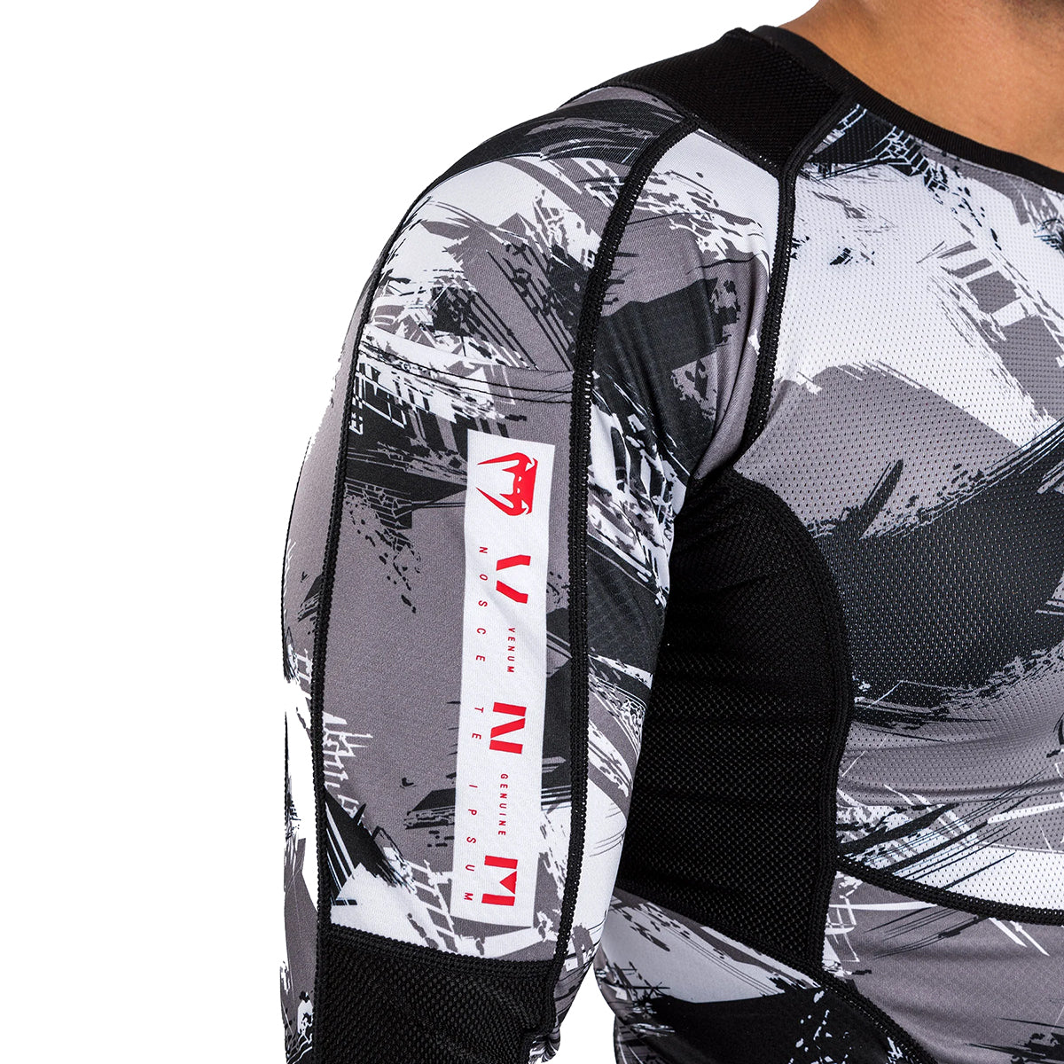 Venum Electron 3.0 MMA Long Sleeve Rashguard - Camo Grey