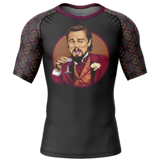 Laughing Leonardo DiCaprio Premium Short Sleeve Rash Guard - MADE TO ORDER 2 WEEK DISPATCH