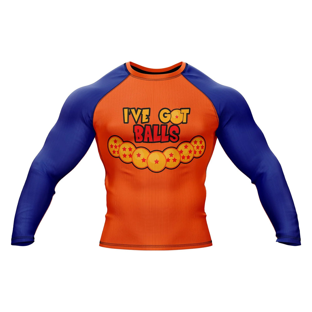 DBZ I’ve Got Balls Premium Long Sleeve BJJ Rash Guard