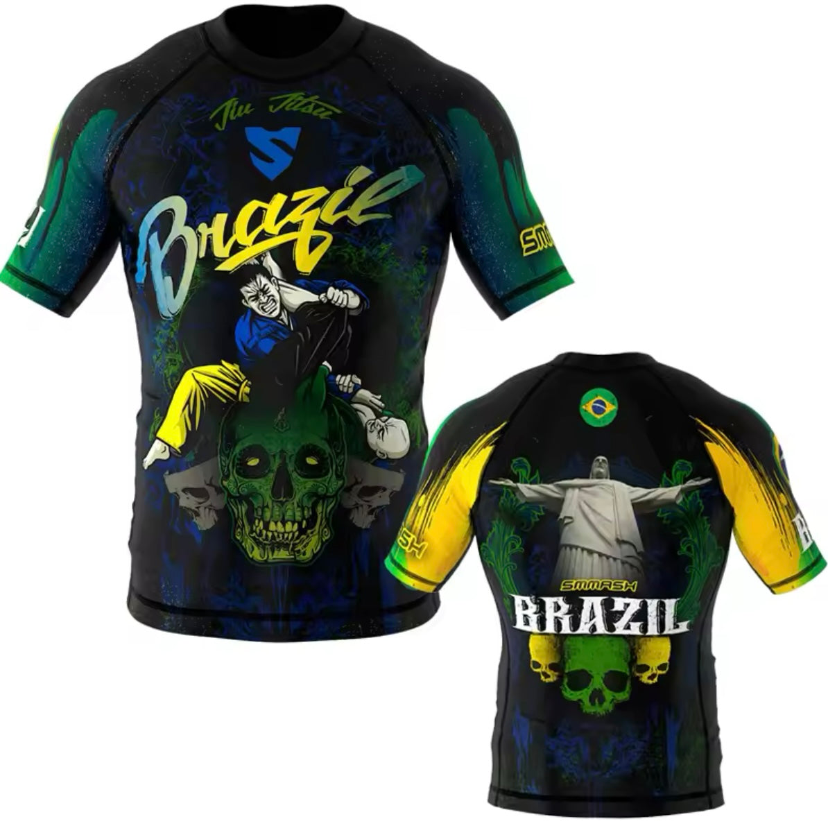 Brazil (Brasil) Premium BJJ / MMA Long or Short Sleeve Rash Guard - MADE TO ORDER 2 WEEK DISPATCH