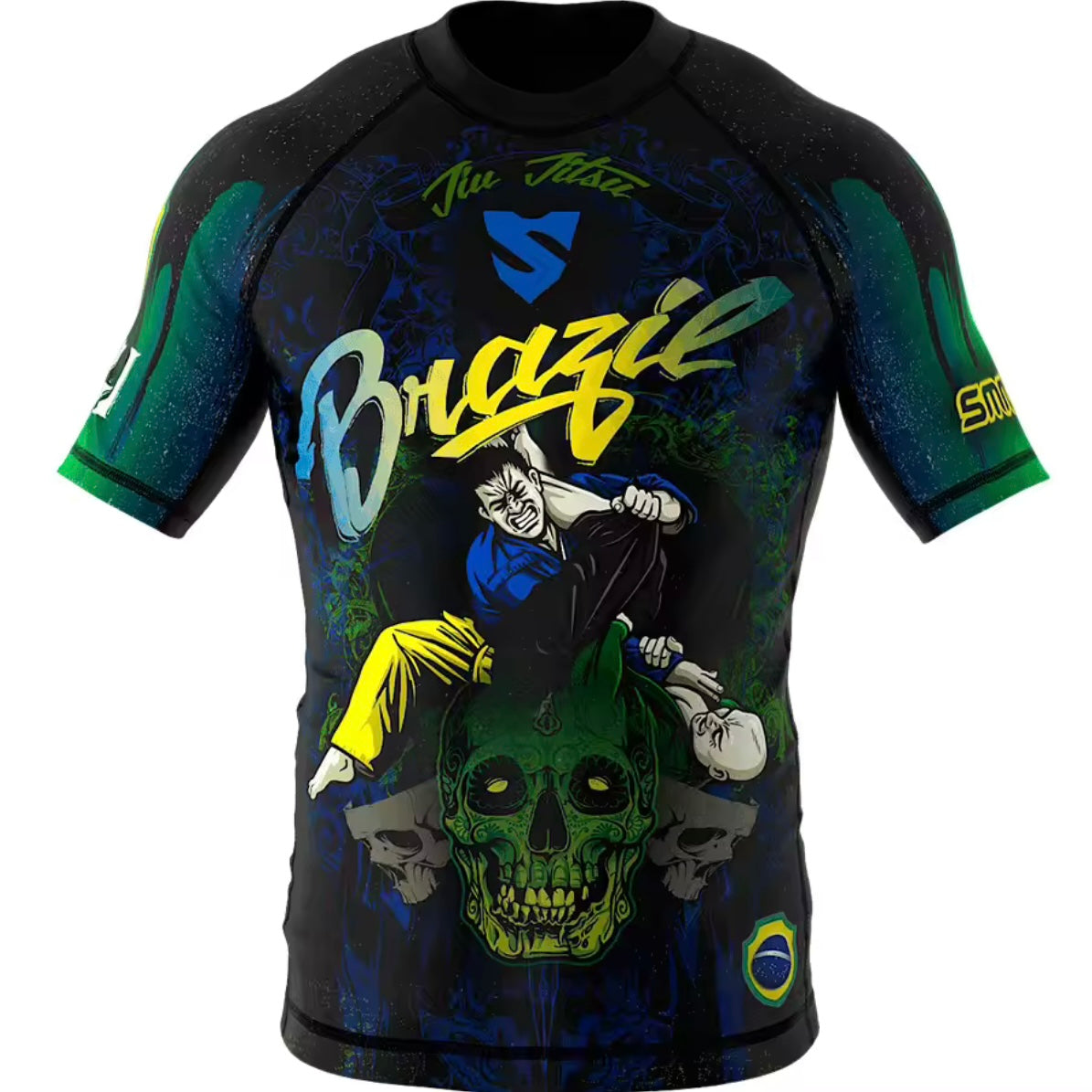 Brazil (Brasil) Premium BJJ / MMA Long or Short Sleeve Rash Guard - MADE TO ORDER 2 WEEK DISPATCH
