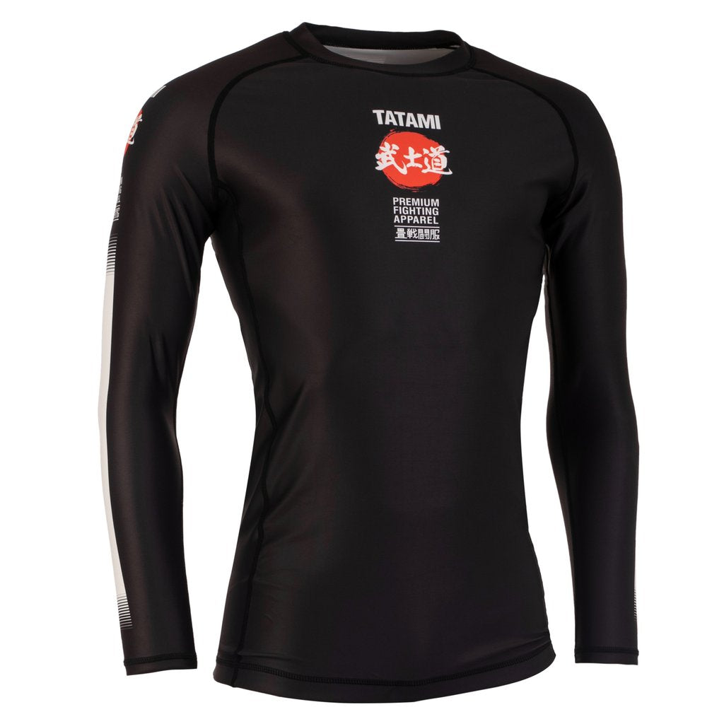 Tatami Black Bushido Long Sleeve Rash Guard